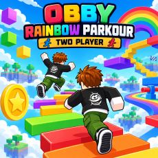 Play Obby Rainbow Parkour Two Player now!